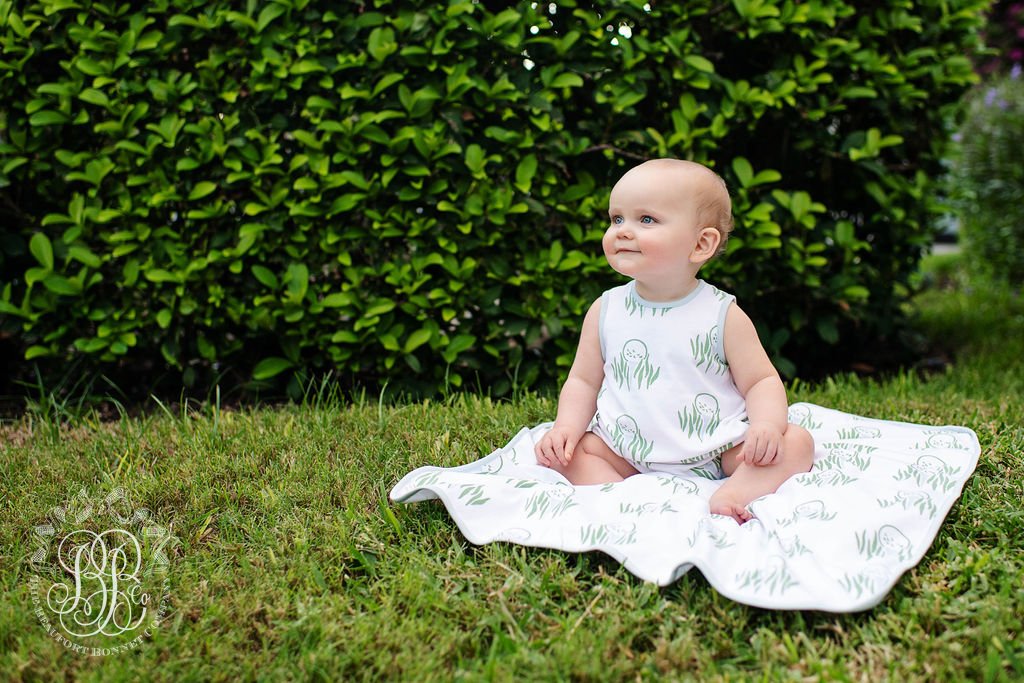 Par Tee White Baby Buggy Blanket