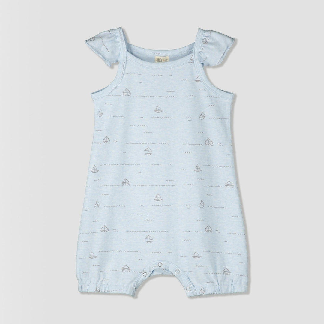 Tegan Jersey Romper | Blue Boats