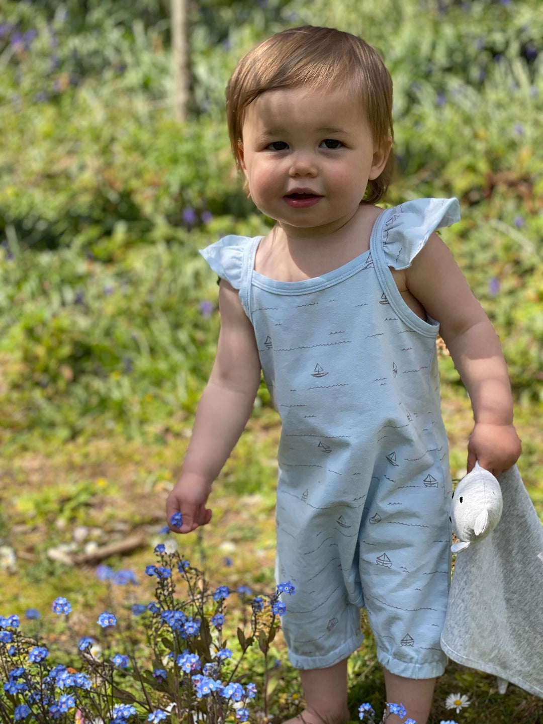 Tegan Jersey Romper | Blue Boats