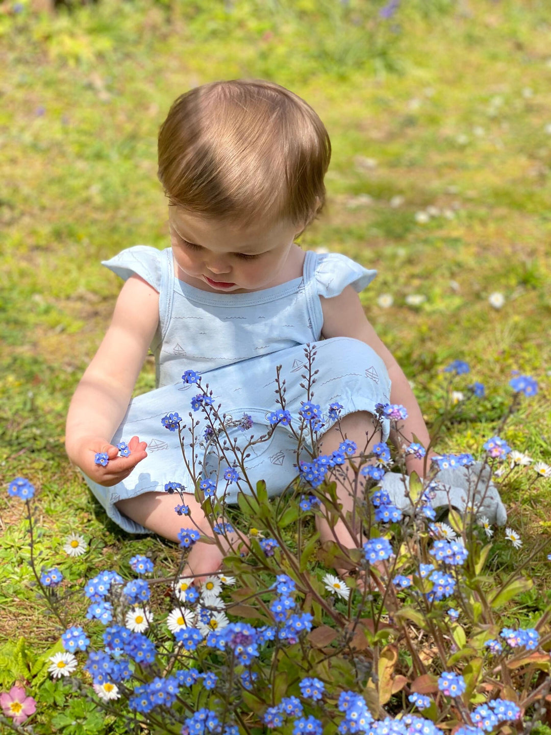 Tegan Jersey Romper | Blue Boats