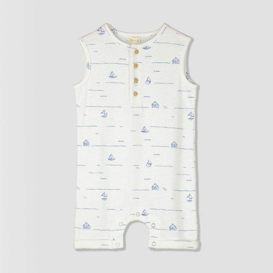Nikka Jersey Romper | Ivory Boats