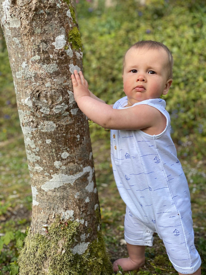 Nikka Jersey Romper | Ivory Boats