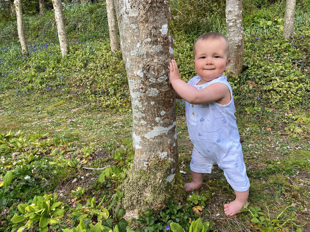 Nikka Jersey Romper | Ivory Boats