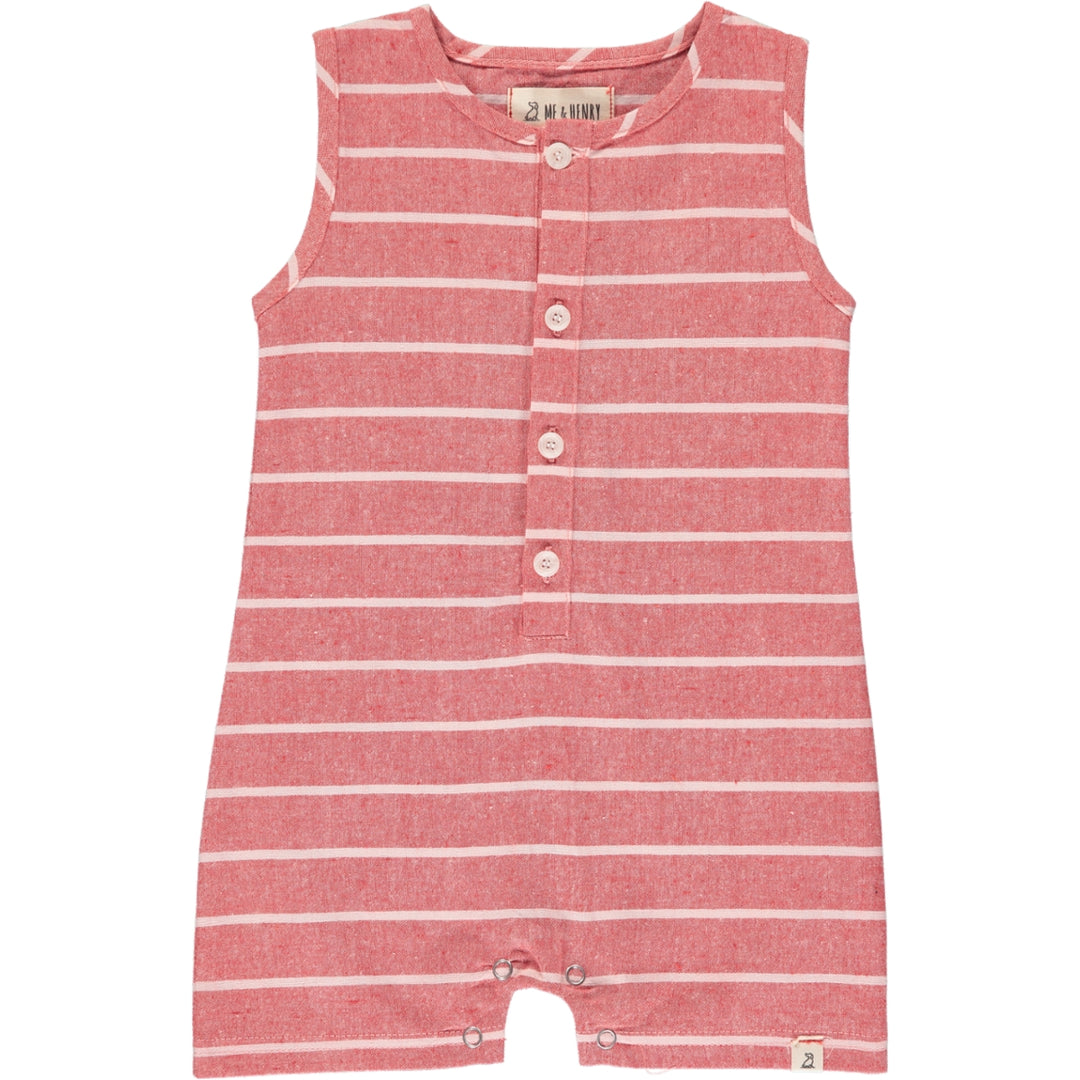 Sandy Playsuit | Red and Cream Stripe