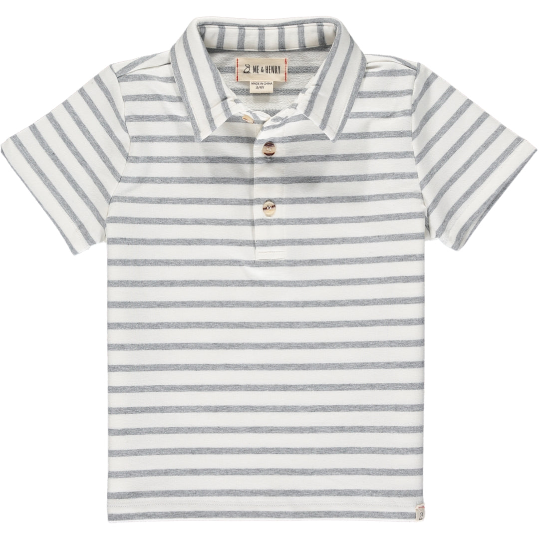 Flagstaff Polo | White and Grey Stripe (HB636b)