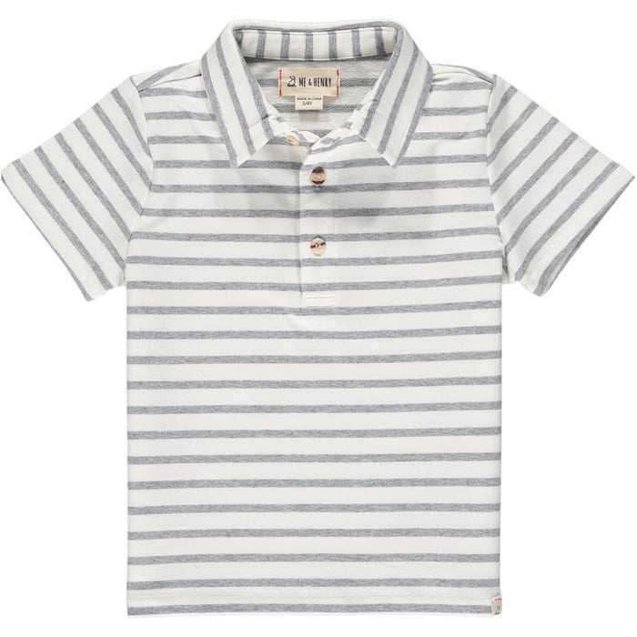 Flagstaff Polo | White and Grey Stripe (HB636b)