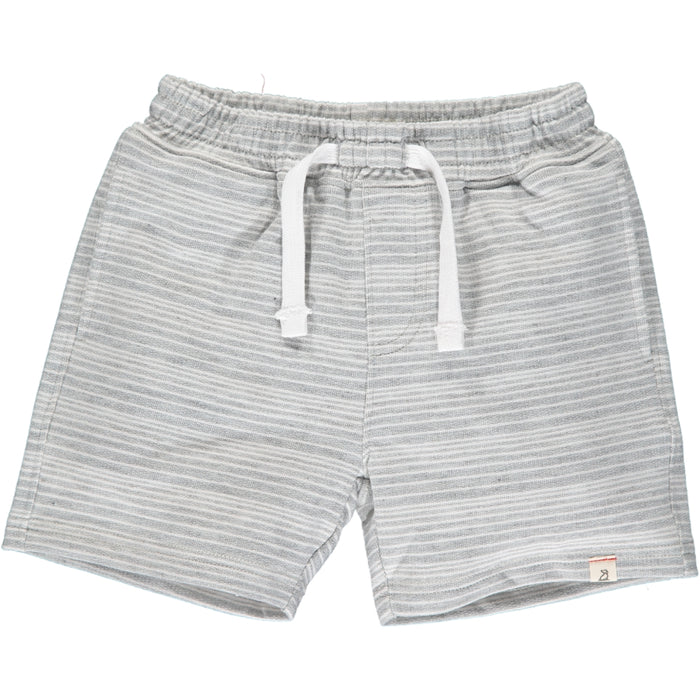 Blue Peter Sweat Shorts | Grey and White Stripe