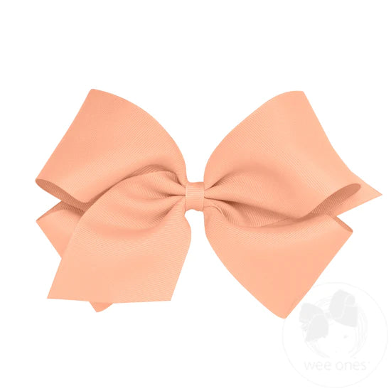 Mini King Grosgrain Bow | Light Coral