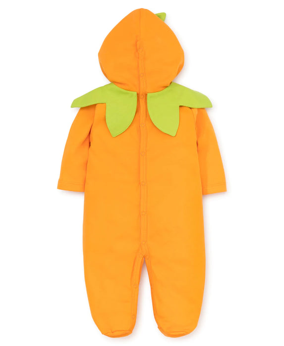 Happy Haunting Orange Pumpkin Footie with Hood