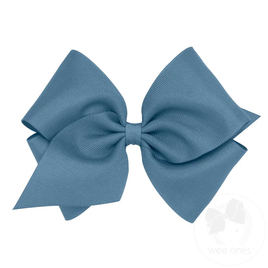 Mini King Grosgrain Bow | Denim