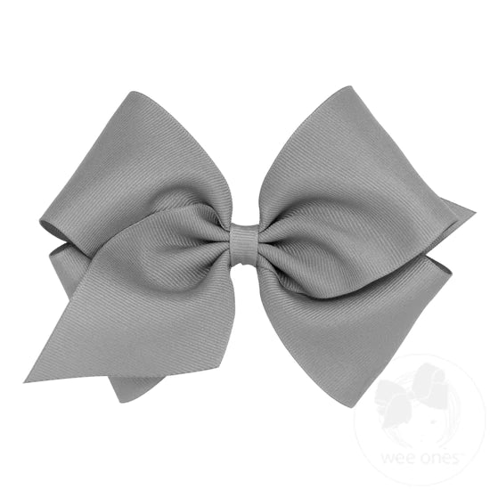 Mini King Grosgrain Bow | Grey