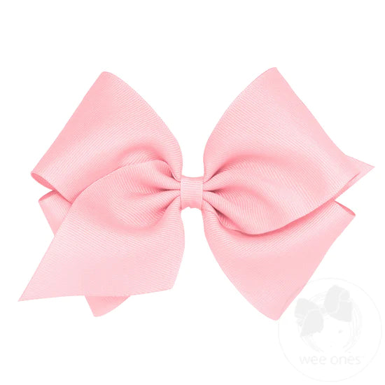 Mini King Grosgrain Bow | Light Pink