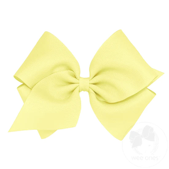 Mini King Grosgrain Bow | Light Yellow