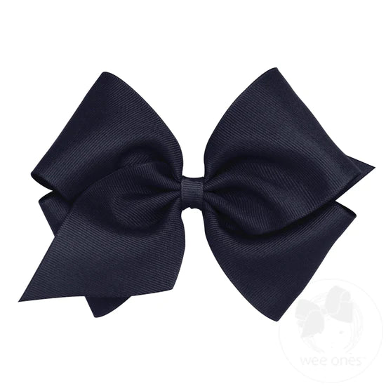 Mini King Grosgrain Bow | Navy