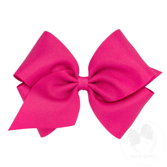 Mini King Grosgrain Bow | Shocking Pink