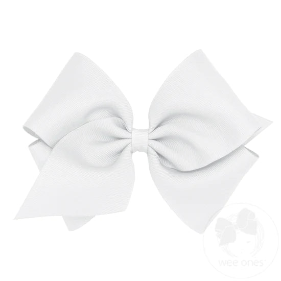 Mini King Grosgrain Bow | White