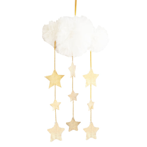 Ivory & Gold Tulle Cloud Mobile