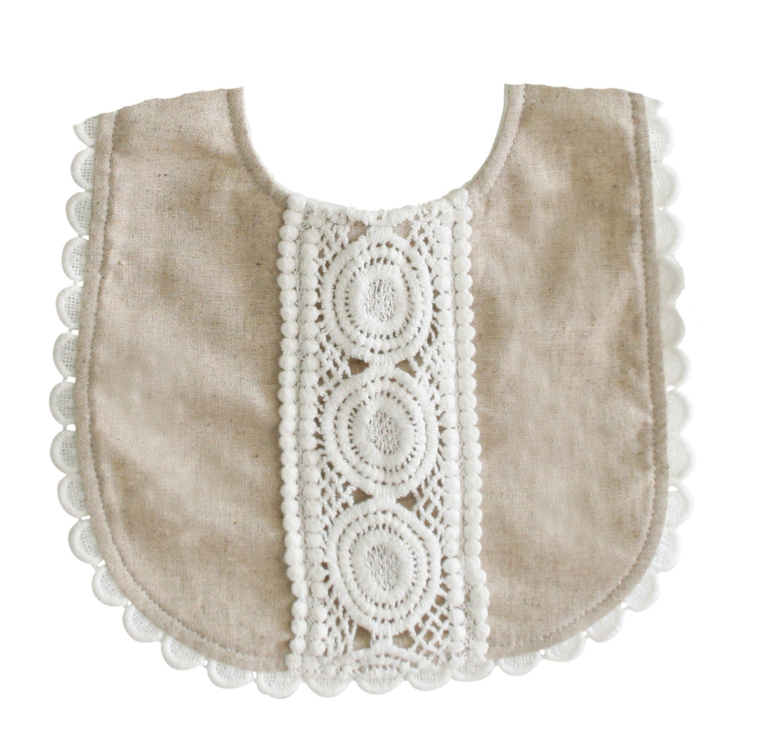 Olivia Natural Linen Bib