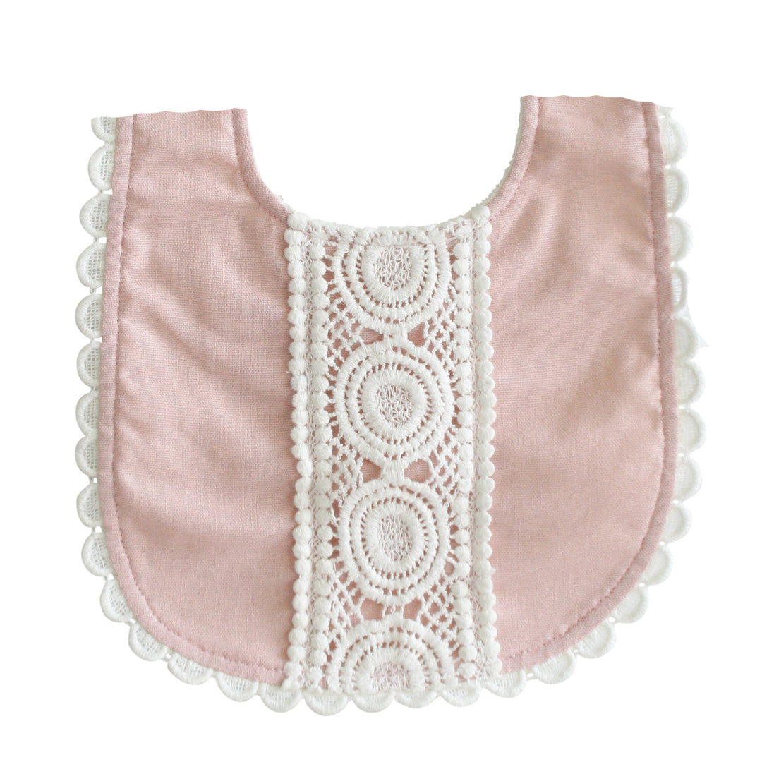Olivia Pink Linen Bib
