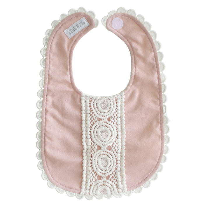 Olivia Pink Linen Bib