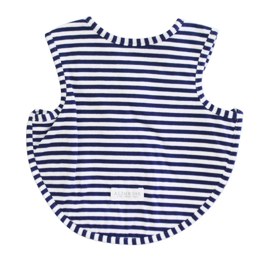 Striped Bib with Arm Holes | Navy