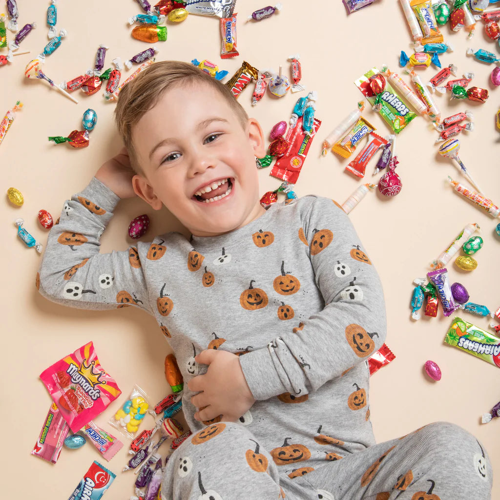 Jack O' Lantern Glow in Dark Print PJ Set