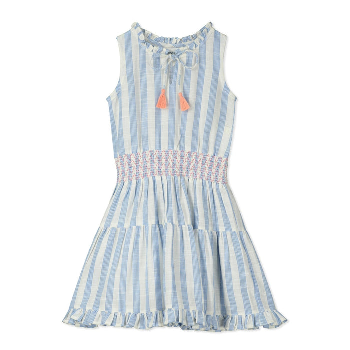 Woven Blue and White Stripe Dress