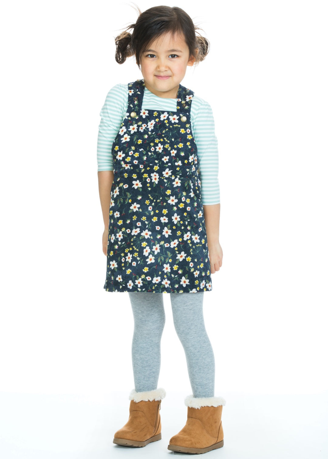 Navy Blossom Penny Pinafore