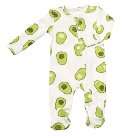 Avocado Zipper Footie