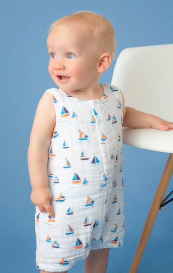 Simple Boats Sleeveless Shortie