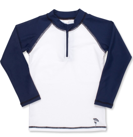 Navy & White Long Sleeve Rashguard