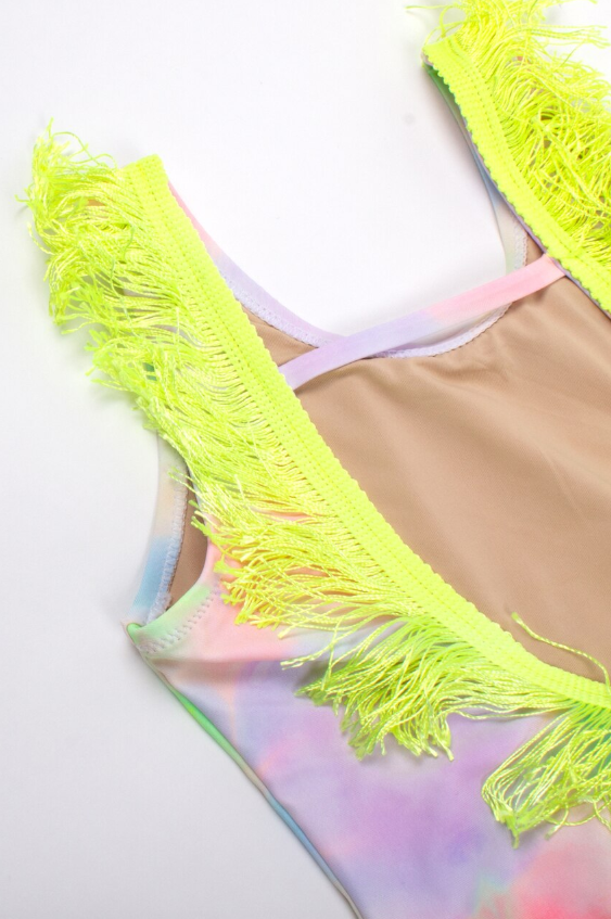 FRINGE BACK ONE PIECE - TIE DYE