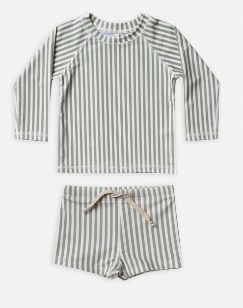 Stripe Rashguard Swim Set
