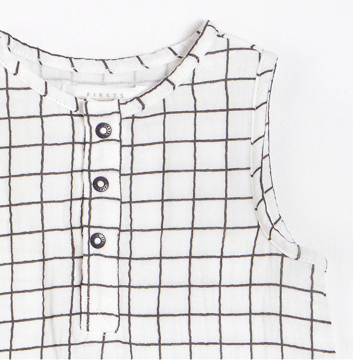 Window Pane Playsuit with Organic Cotton