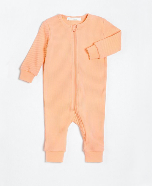 Long Sleeve Ribbed Romper with Organic Cotton