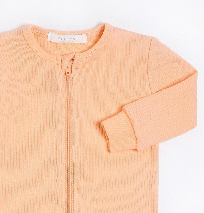 Long Sleeve Ribbed Romper with Organic Cotton