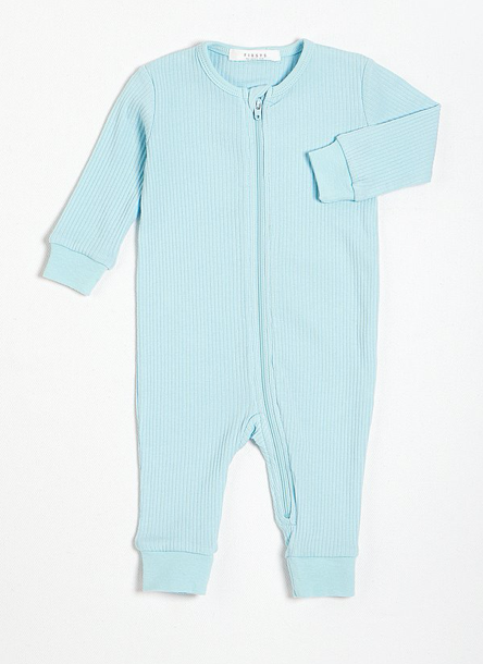 Long Sleeve Ribbed Romper with Organic Cotton