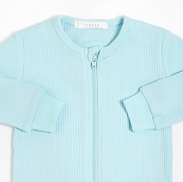 Long Sleeve Ribbed Romper with Organic Cotton