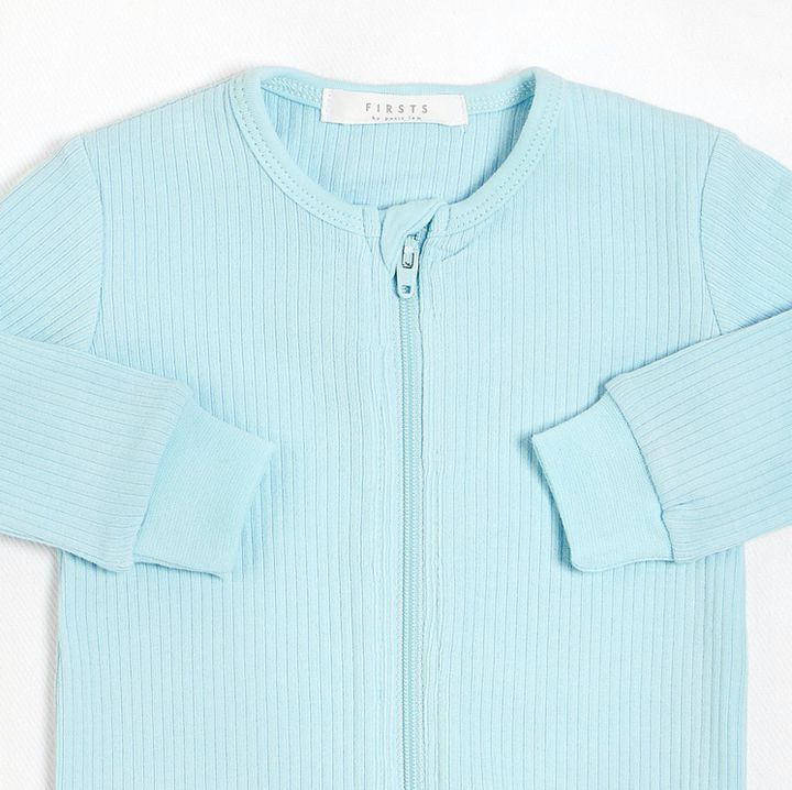 Long Sleeve Ribbed Romper with Organic Cotton