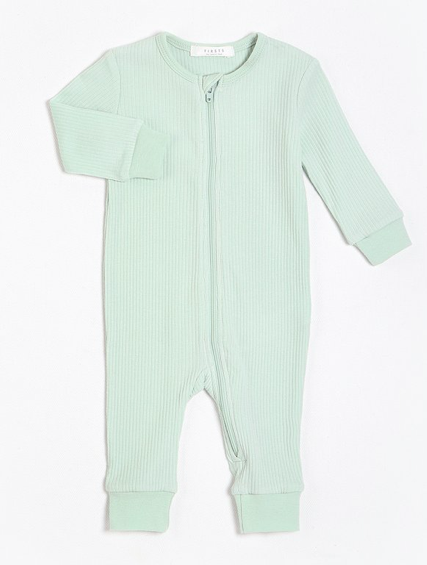 Long Sleeve Ribbed Romper with Organic Cotton