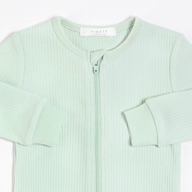Long Sleeve Ribbed Romper with Organic Cotton