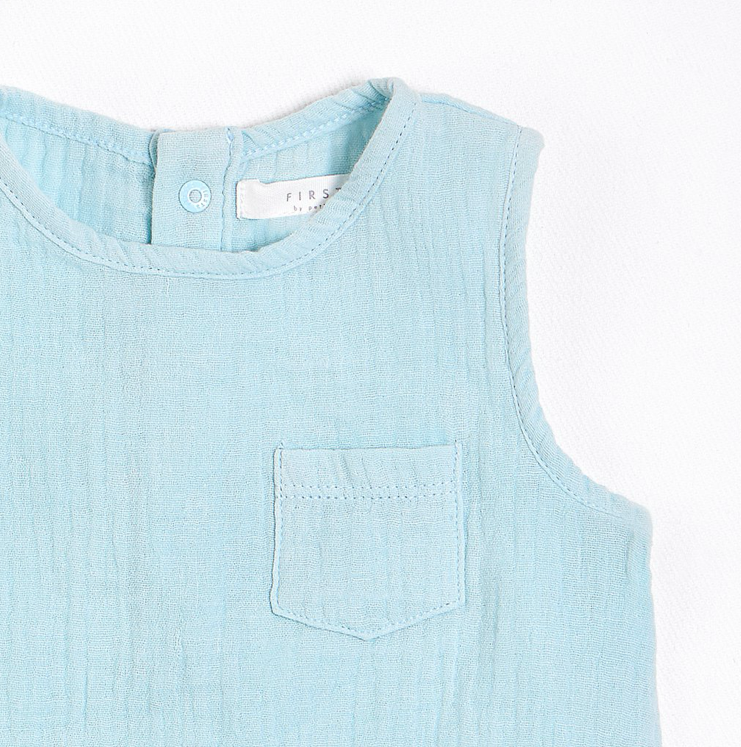 Sleeveless Ribbed Romper with Organic Cotton