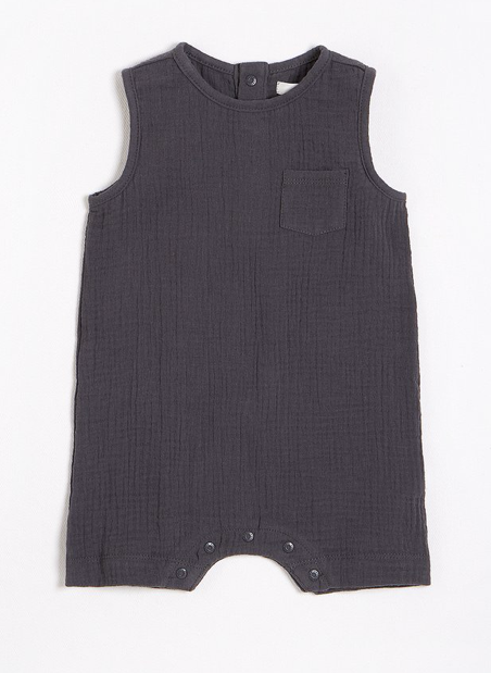 Sleeveless Ribbed Romper with Organic Cotton