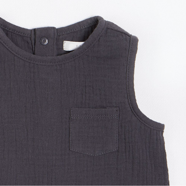 Sleeveless Ribbed Romper with Organic Cotton