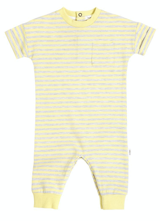 Yellow & Grey Short Sleeve Playsuit