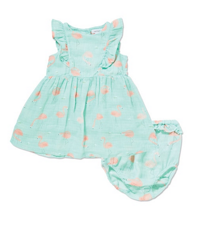 Flamingo Mint Ruffle Sundress