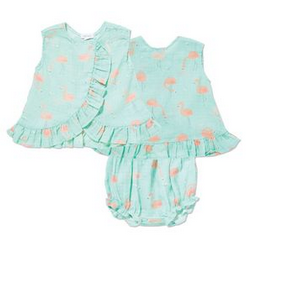 Flamingo Ruffle Top & Bloomer