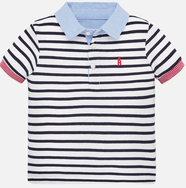 Blue White Striped Polo (1151)