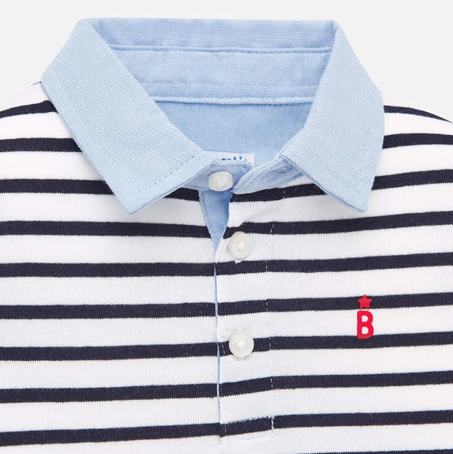 Blue White Striped Polo (1151)