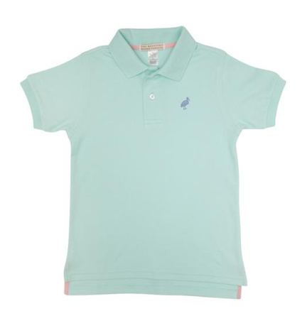 Prim & Proper Polo - Sea Island Seafoam with Boone Hall Blue Stork